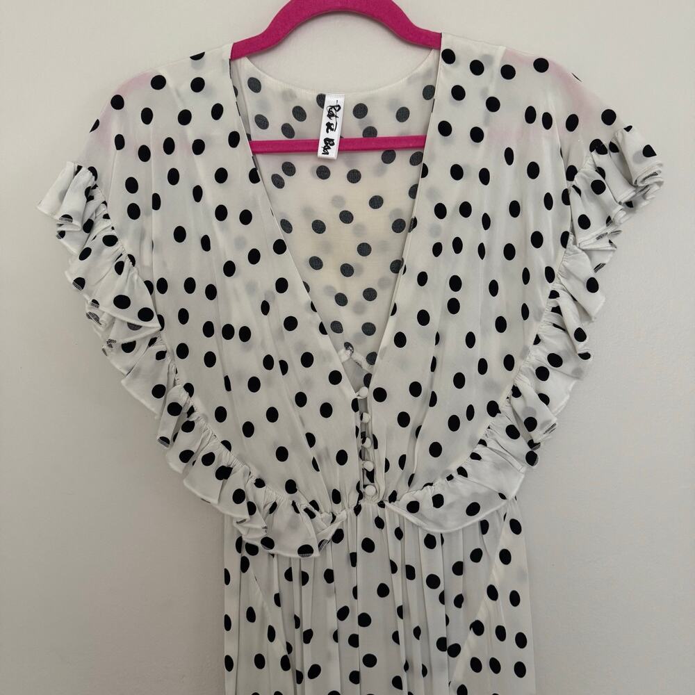 Rat & Boa Mariella Maxi Dress in White and Black Polka Dots, Highly Coveted! - Picture 3 of 10